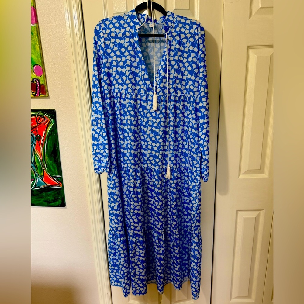 Blue long sleeve maxi